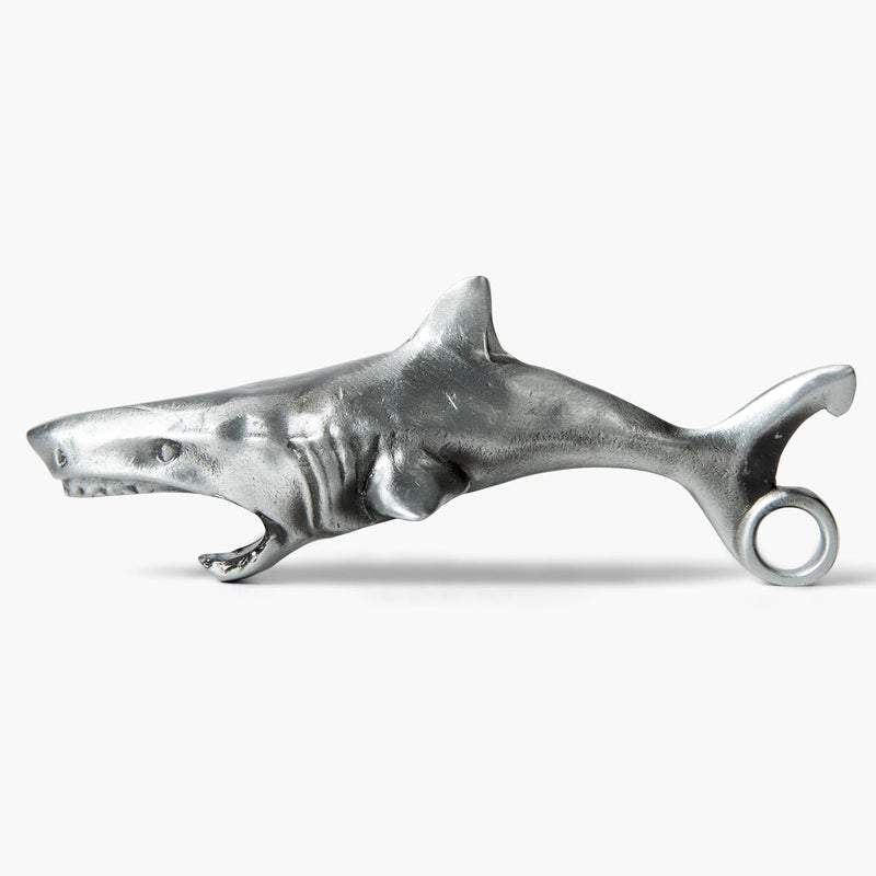 Itera Great White Shark Bottle Opener - Heavy Duty Beer & Soda Cap Opener - Unique Ocean Theme Bar Tool - Fun Beach House Kitchen Gadget Gift (Antique Silver) - Image 4